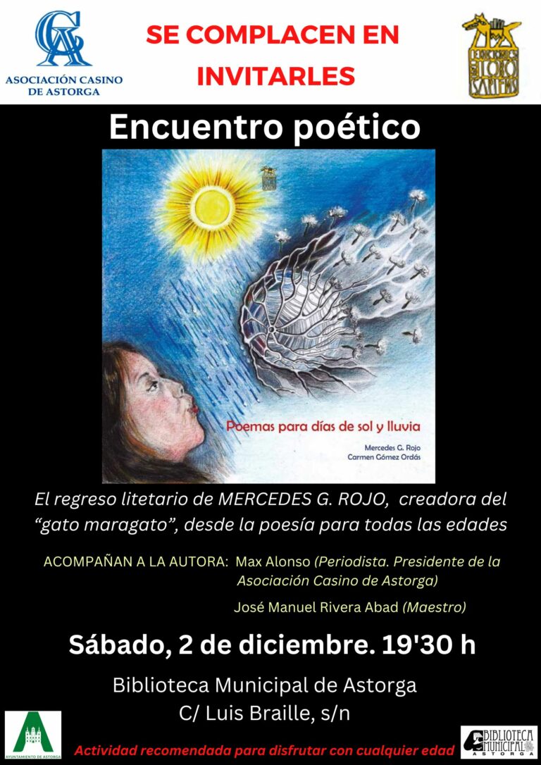 Mercedes G. Rojo presenta este sábado en Astorga sus «Poemas para días de sol y lluvia»