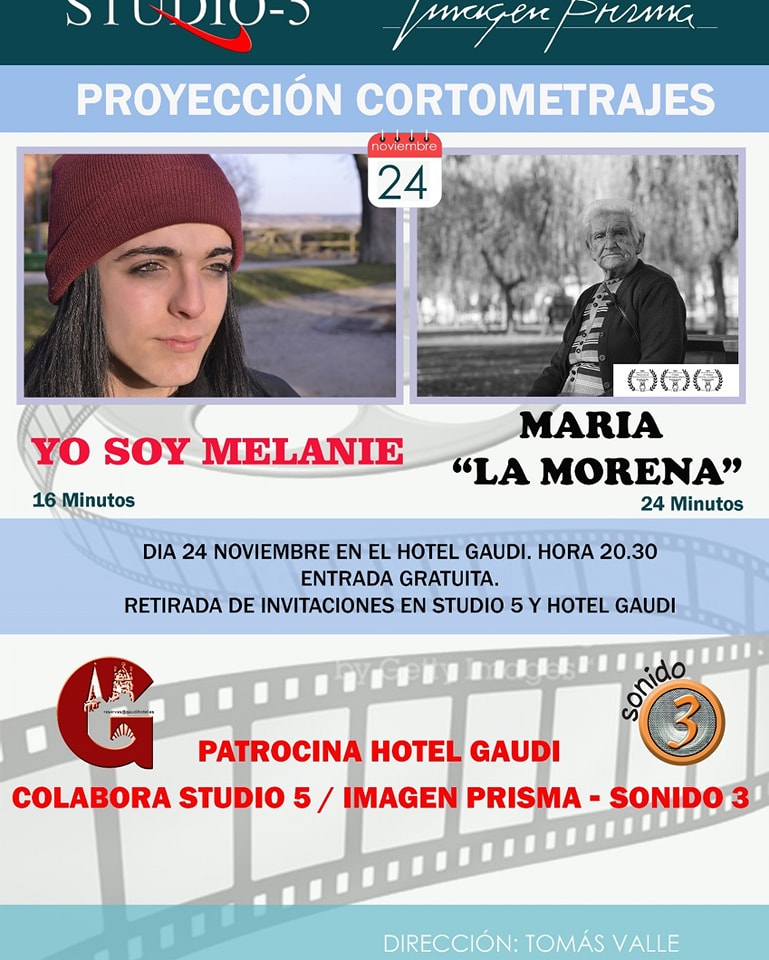 El Hotel Gaudí acoge el viernes la proyección de «Yo soy Melanie» y «María La Morena» de Tomás Valle