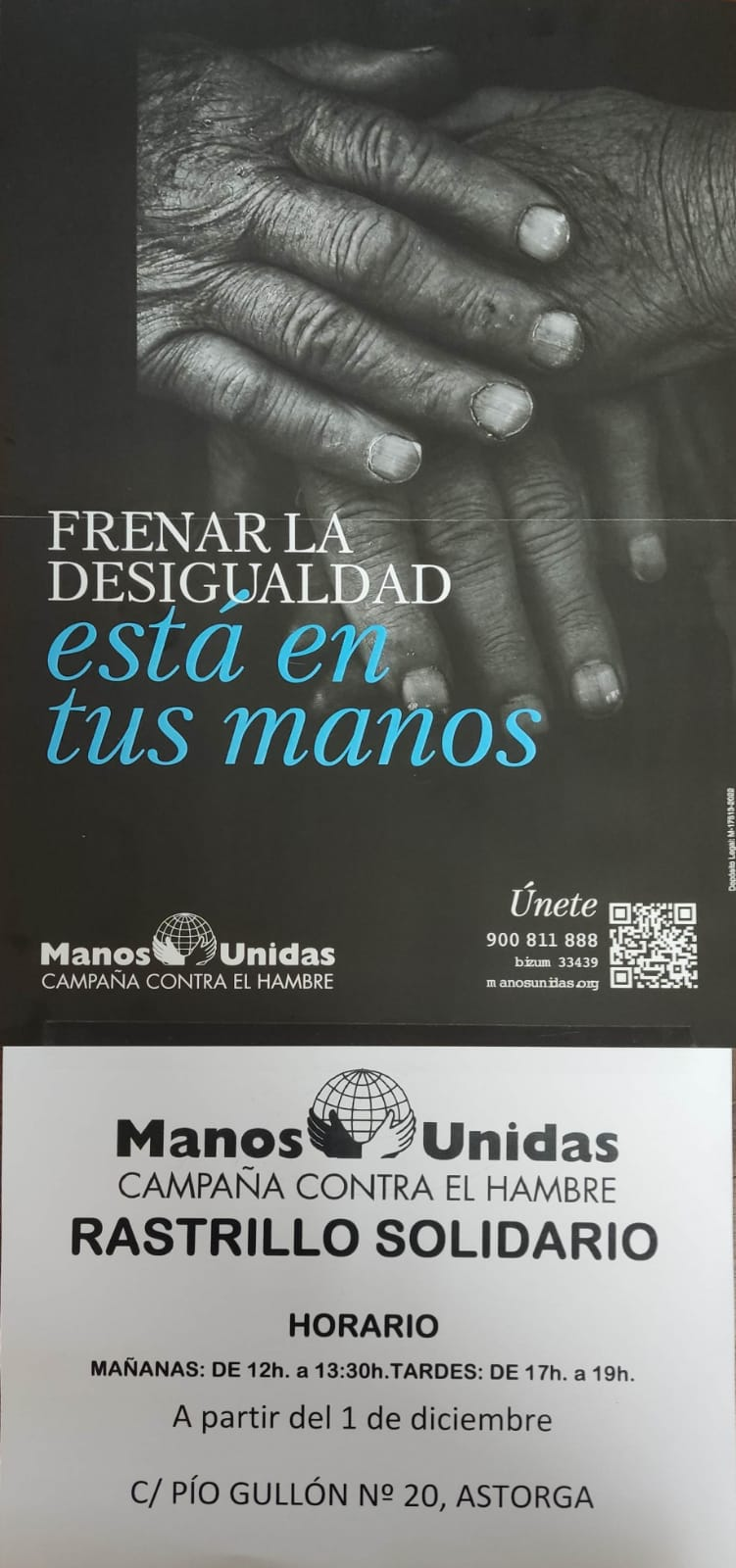 El rastrillo solidario de Manos Unidas abre el 1 de diciembre en Pío Gullón