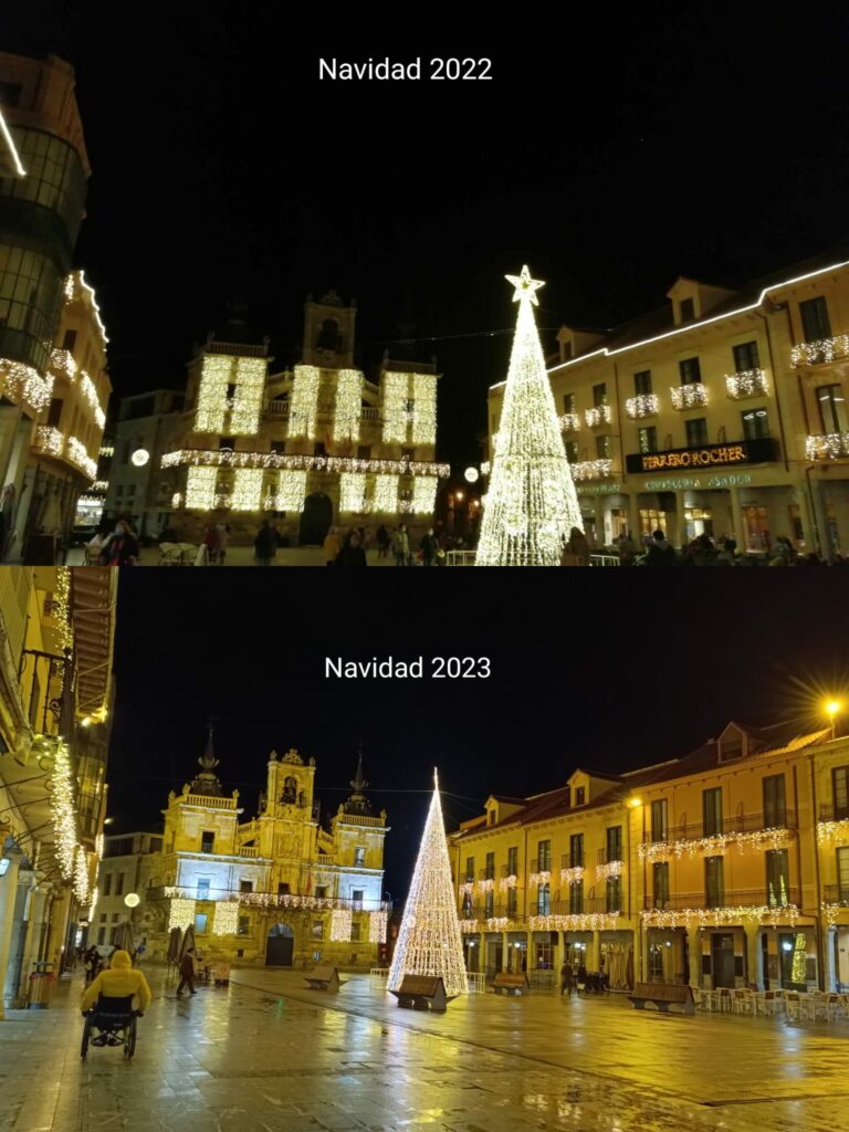El PSOE denuncia «el fiasco» de la iluminación navideña de Astorga y pide al gobierno municipal que «se esfuerce por mejorarla»