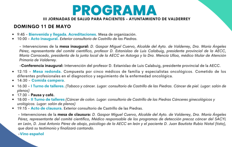 III Jornadas de Salud para Pacientes organizadas por el Ayuntamiento de Valderrey