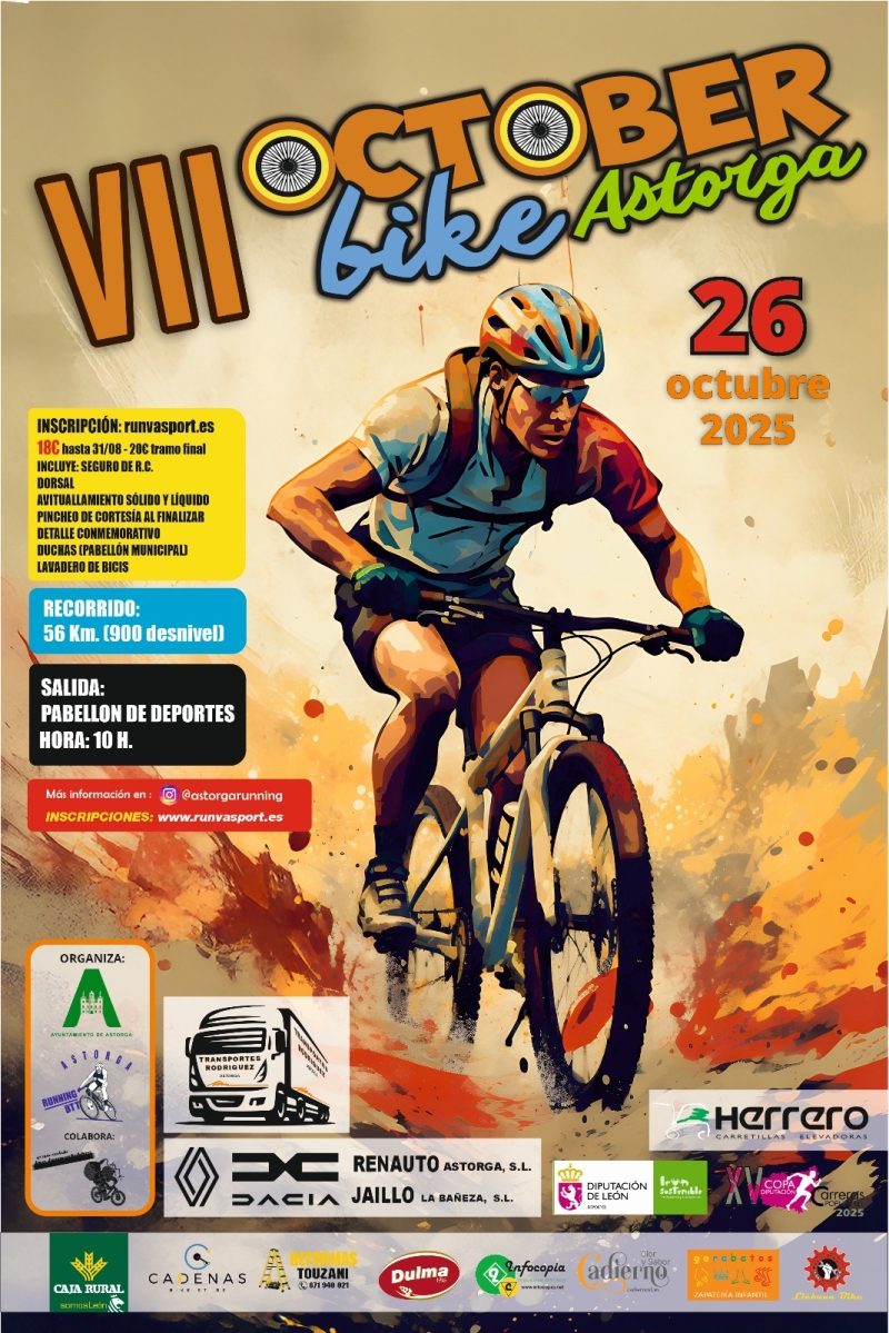 Cartel oficial de VII October Bike — 26 de octubre de 2025 en Astorga, León