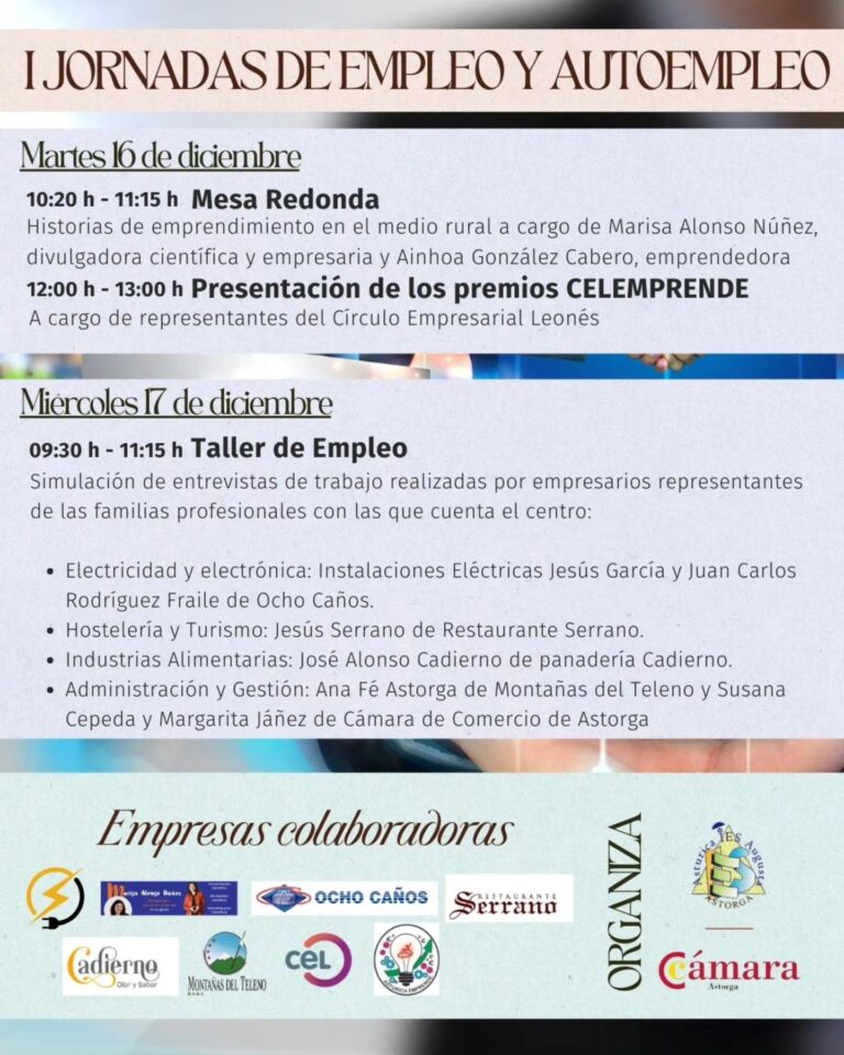 El IES Asturica Augusta organiza las primeras Jornadas de Empleo y Autoempleo