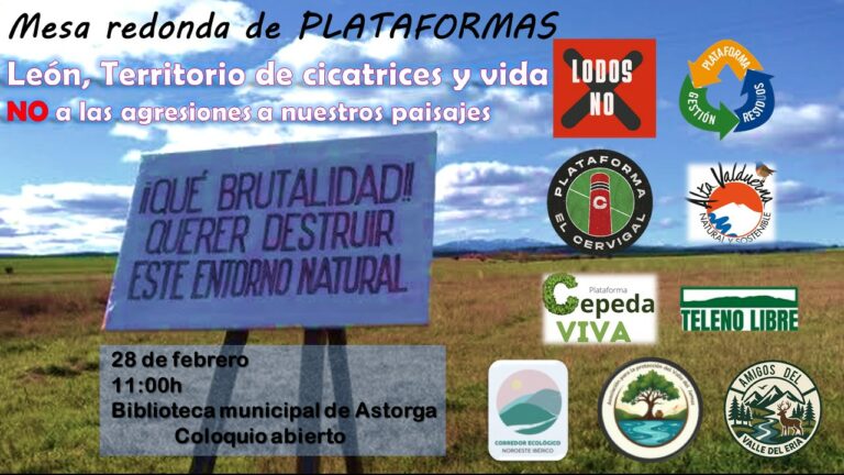 Ocho plataformas visibilizan en Astorga la amenaza de los vertederos y proyectos de explotación de recursos de nuestros territorios