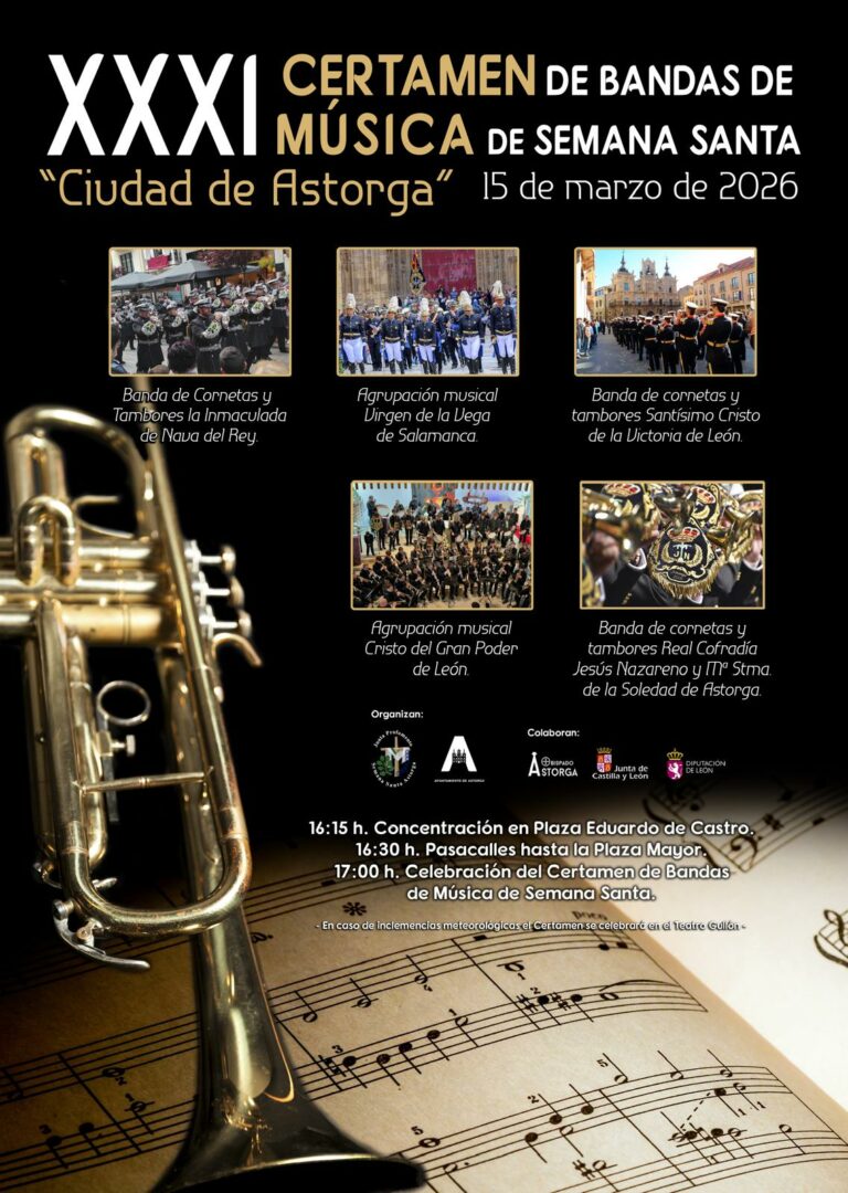 La Semana Santa ‘pide paso’ con la música del XXXI Certamen de Bandas “Ciudad de Astorga”