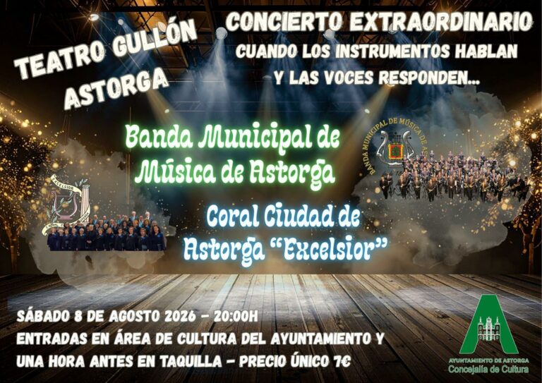 La concejalía de Cultura presenta la programación de la Banda Municipal de Música de Astorga para el mes de agosto