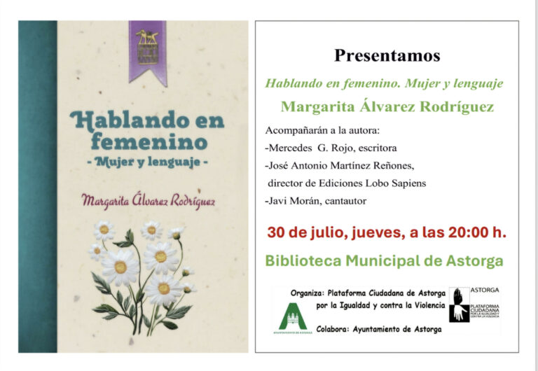 Astorga acoge un encuentro con la lingüista, profesora y escritora leonesa Margarita Álvarez Rodríguez